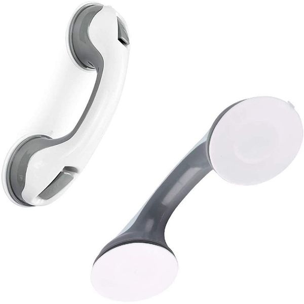 Non-slip bathroom safety handle with vacuum suction cups for toilet support