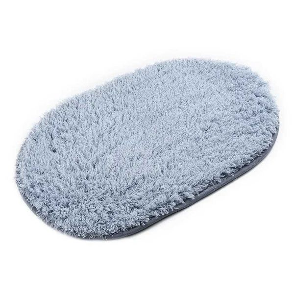 Non-slip memory foam bathroom rugs with water absorption, soft ellipse-shaped mats for toilet floors and doorways
