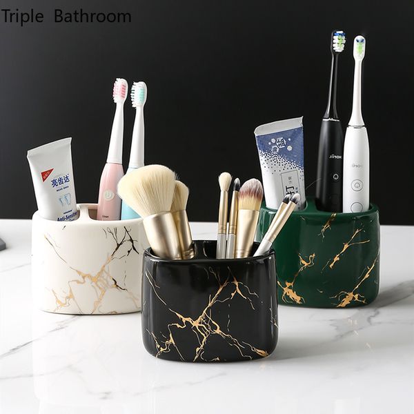 Nordic ceramic toothbrush holders for bathroom organization and washing tools storage