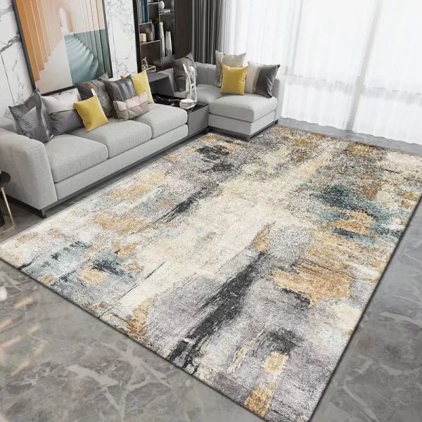 Nordic-inspired abstract splash pattern carpet for living rooms, bedrooms, bathrooms - slip-resistant, stain-proof hallway and entryway rug