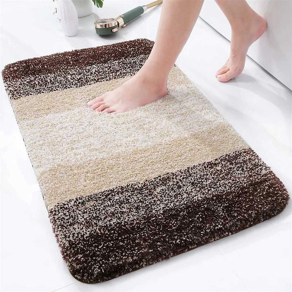 Olanly Luxury Bath Mat: Soft microfiber shower rug with non-slip base for bathroom floor decoration