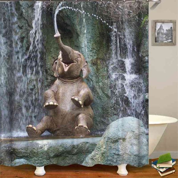 OLOEY 3D Printed Elephant Shower Curtains for Bathroom Decor in Custom Sizes - Wholesale Bath Curtain Image 210402