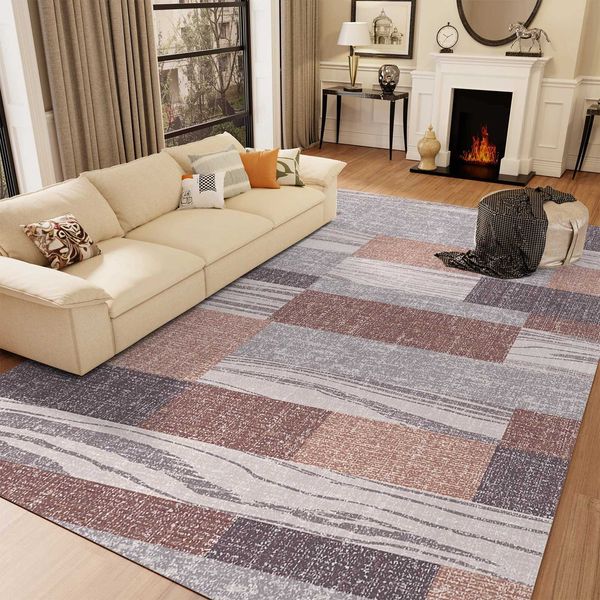 Orhopui Washable Sponge Rug Faux Cashmere Fleece Fabric Short Plush Area Carpet with Non-Woven Felt Spot Molding on Non-Slip BotC250108