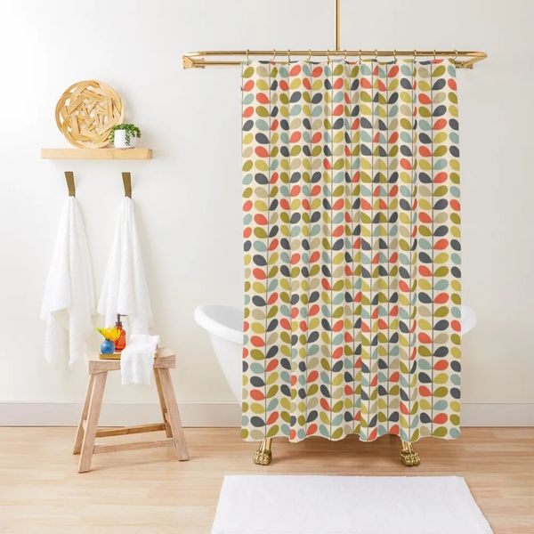Orla Kiely multi-colored floral shower curtains for stylish bathrooms