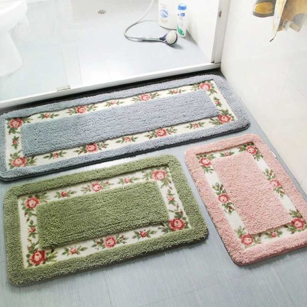 Pastoral Style Multi-Size Bath Mat Set - Non-Slip Shower & Toilet Rugs for Bathroom & Kitchen Floor Decor