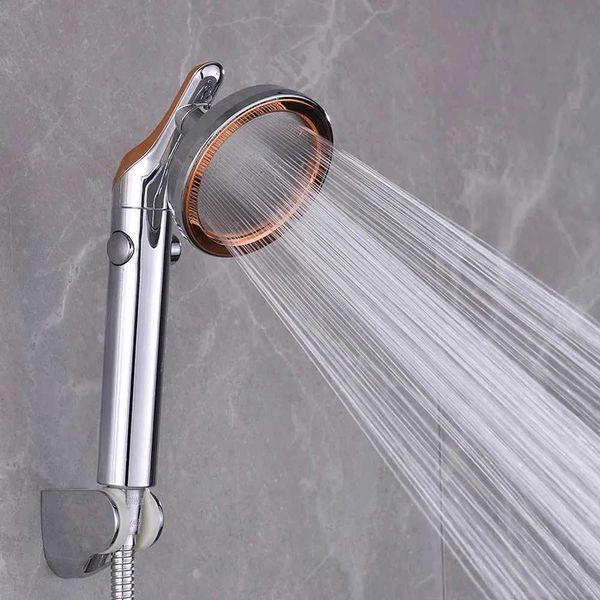 Portable high-pressure waterfall shower head with button for large bathtubs, ideal bathroom accessory