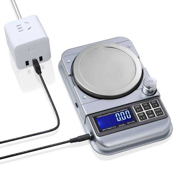 Professional Digital Precision Weight Scale with 0.01g/0.1g Accuracy, USB Connectivity, LCD Display, and Alarm Function for Jewelry and Kitchen Use - Model M240815