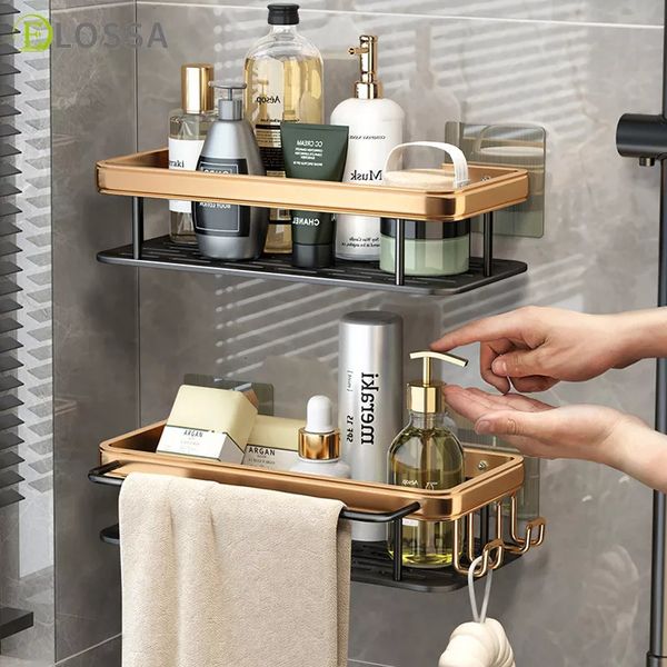 Punch-free Bathroom Shelf for Shampoo and Shower Storage, Kitchen and Toilet Organizer Accessories