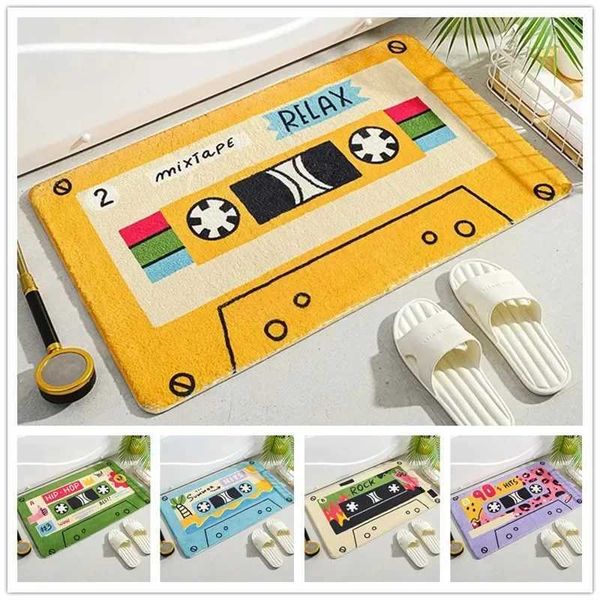 Retro-style non-slip bathroom rug for bedroom, toilet, or kitchen flooring