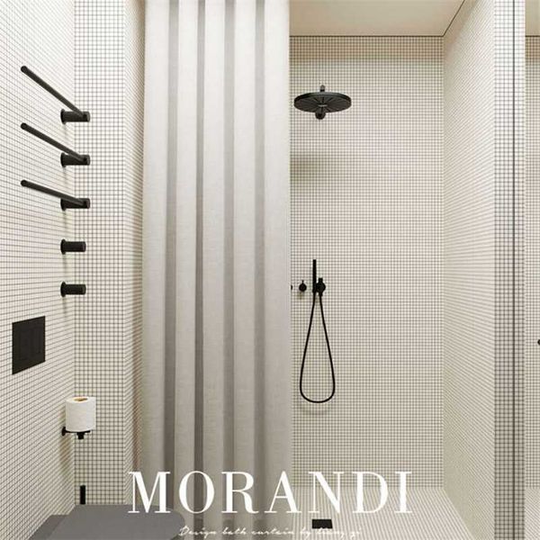Roman Hole Shower Curtain - Waterproof, Mildew-Resistant Thick Fabric Bathroom Partition for Bathtub Decor