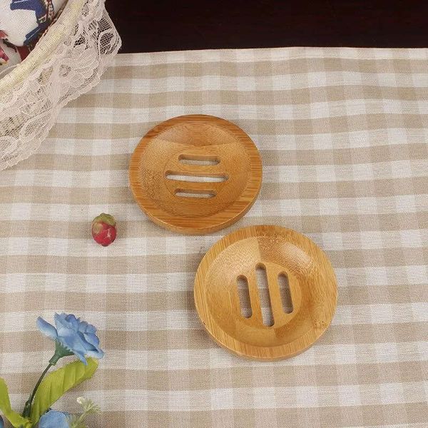 Round Mini Dish Drying Creative Environmental Protection Natural Bamboo Soap Holder