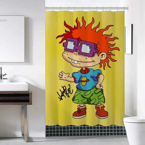 Rugrat waterproof fabric shower curtains with folding wall accessories for bathroom and bedroom sets