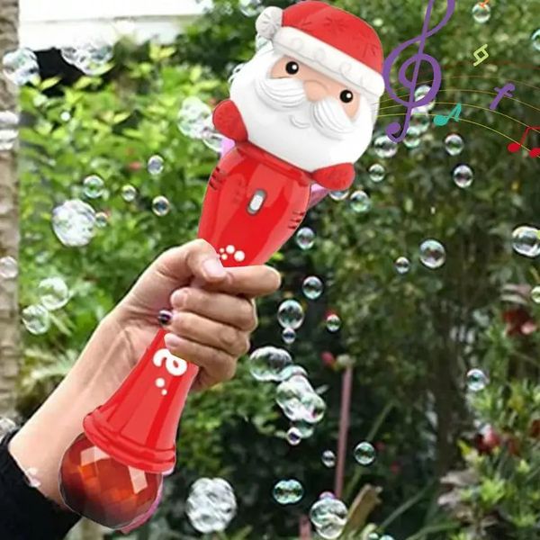 Santa Bubble Electric Machine Bath Toy with Colorful Lights, Automatic Bubble Maker for Outdoor Fun, Interactive Handheld Toy Gift for Kids