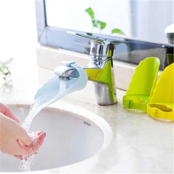 Silicone baby bath faucet extender for easy hand washing and sink reach