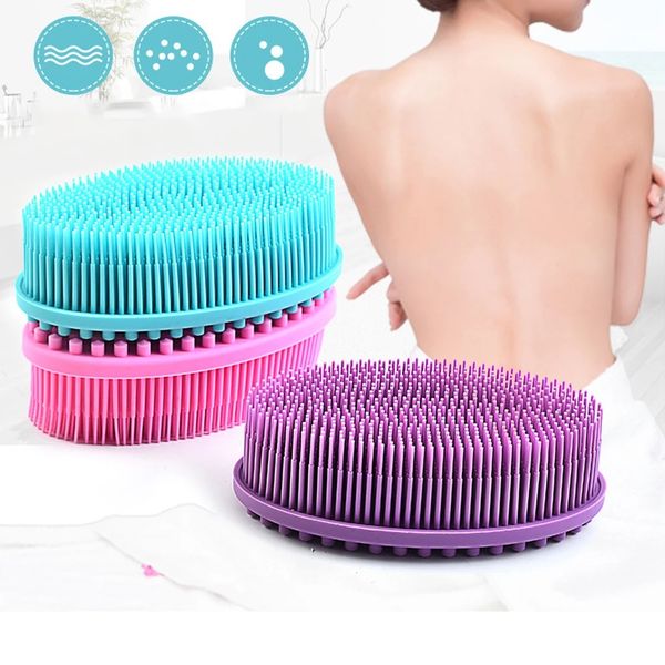 Silicone body brush for baby shower, dry massage bath towel, back scrubber made of soft silicone
