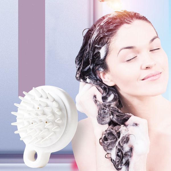 Silicone scalp massage brush for hair care during shampooing and shower spa treatments