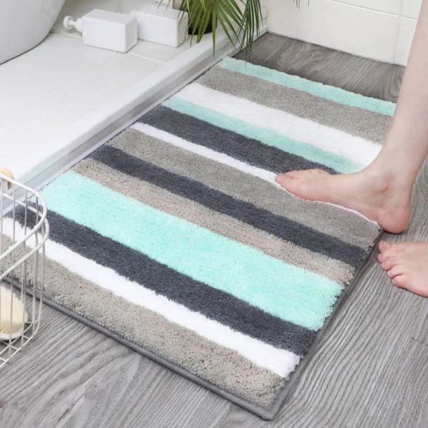 Simple Nordic Stripe Bath Mat Absorbent Water Entrance Doormat Soft Bathroom Rugs Non-Slip Floor Carpet Kitchen Area Rug Home 250103  

Nordic striped absorbent bath mat, soft non-slip doormat for bathroom, kitchen or home entrance