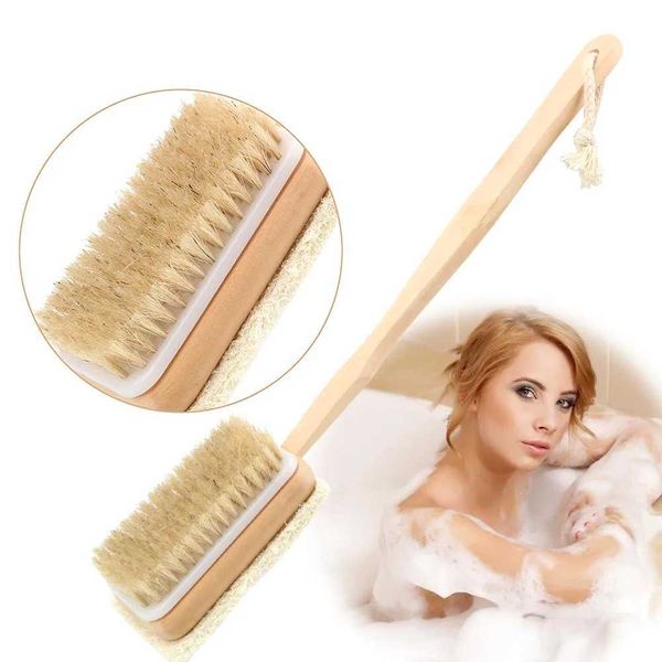 Skin Cuticle Grease Remove Loofah Bristle Both Side Bath Brush Body Back Cleaning BrushT250115