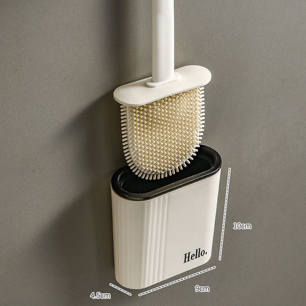 Sleek white plastic toilet cleaner with comfortable grip and gentle surface
