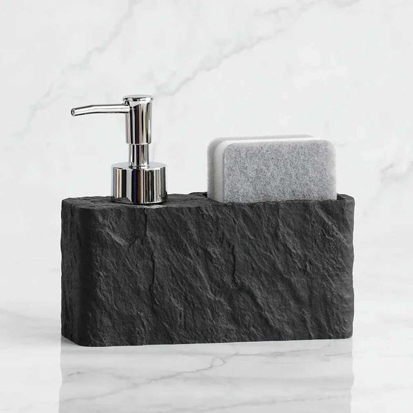Soap dispenser with sponge for kitchen and bathroom, similar to Blackstone's Y250117 hand and dish soap dispenser