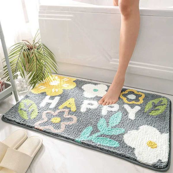 Soft, cute bathroom mat with high absorbency, non-slip design for shower and bathtub areas