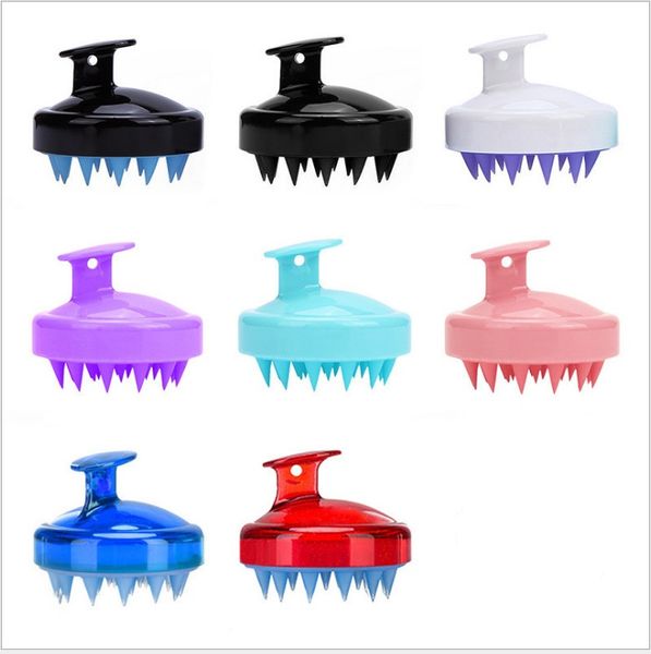 Soft silicone shampoo brush for scalp massage and cleaning, a practical bath and hair care tool DH4588