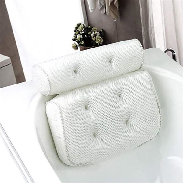 SPA bath pillow featuring suction cups for neck and back support, thickened design ideal for home hot tubs and bathroom use