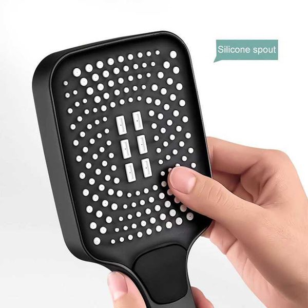 Square shower head with 3 spray modes, large panel design for high-pressure rainfall experience in your bathroom