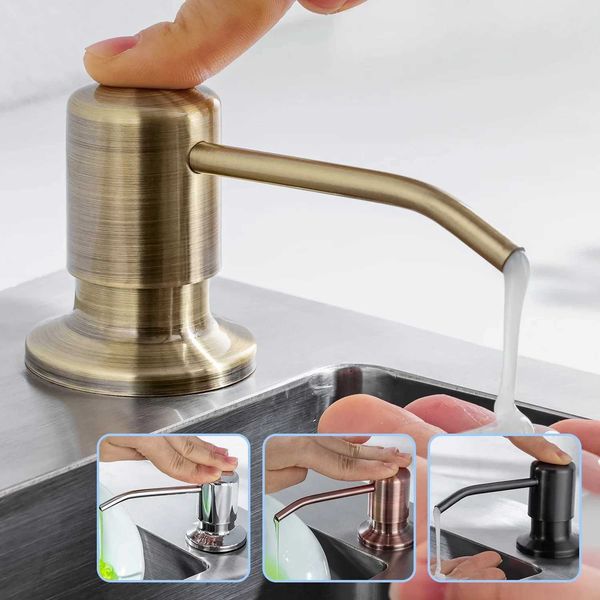 Stainless steel 500ml built-in soap dispenser for kitchen and bathroom with PE bottle and pump