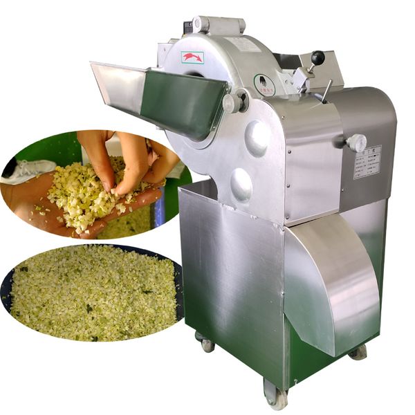 Stainless steel automatic centrifugal vegetable and meat dicing machine for hard produce, 3-12mm cutting size