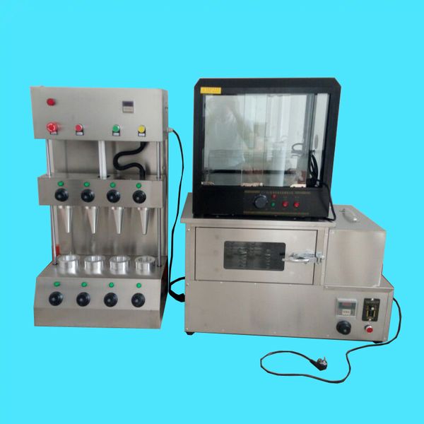 Stainless steel commercial pizza cone oven with display cabinet