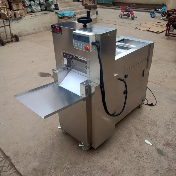 Stainless steel electric lamb and beef roll slicing machine for automatic frozen meat cutting