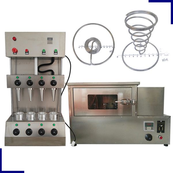 Stainless steel pizza cone forming machine, oven, and baking equipment set