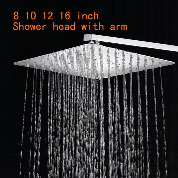 Stainless Steel Wall-Mounted Ultra Thin Rain Shower Head with 35cm Arm 201105