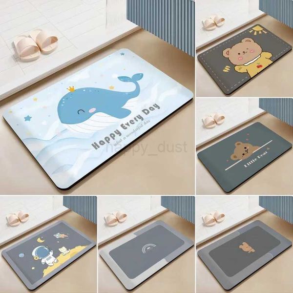 Super absorbent and non-slip cute dolphin printed bath mat for shower or toilet, perfect for home decoration