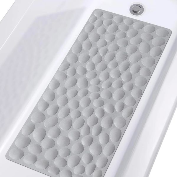Super slip-resistant bathroom floor mat with stone design for bathtub and toilet