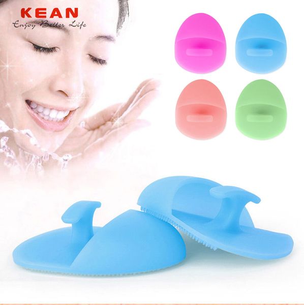 Super soft silicone face scrubber and massager brush for gentle manual facial cleansing, ideal for sensitive skin