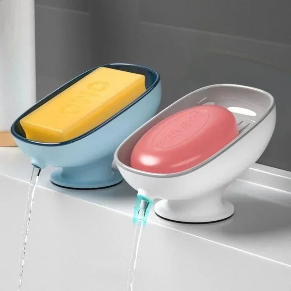 Super Suction Cup Soap Dish with drain water For Bathroom Holder Kithcen Sponge container Supplies 241210

Bathroom soap dish with strong suction cups and drainage for kitchen sponge storage