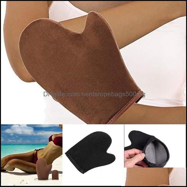 Tanning mitt featuring a thumb for self-tan application, ideal for spray tans