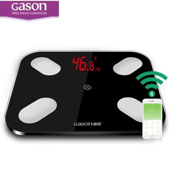 The Bluetooth bathroom scale accurately measures body weight and syncs data with the Android app