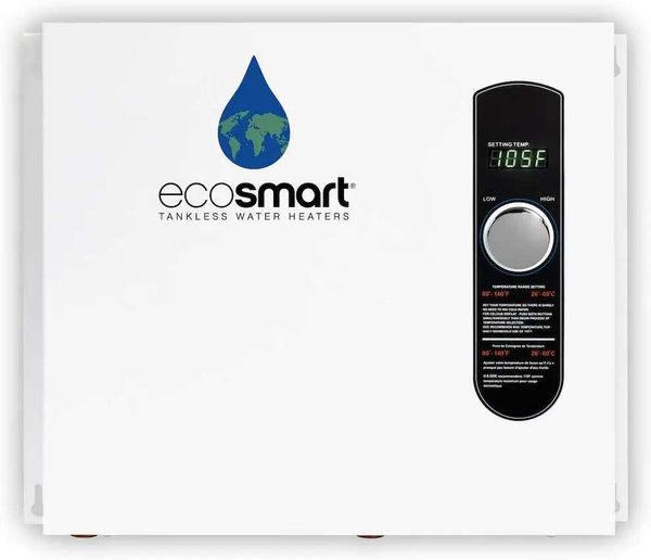 The ECO 36 is a 36kW 240V electric tankless water heater in white, model S241256  

The white ECO 36 electric tankless water heater provides 36kW power at 240V, model S241256  

This 36kW 240V tank...