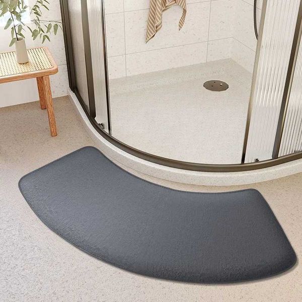 Thickened non-slip curved bathroom mat for shower rooms and toilet entrances