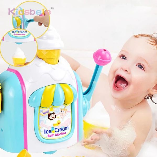 Toddler's bubble foam ice cream maker with strong suction for car and bath play