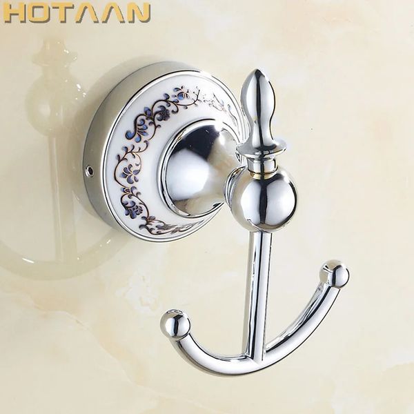 Towel Racks Ceramic Robe Hooks Chrome Stainless Steel Towel Hook Robe Hook Wall Hanger Bathroom Accessory Organizer Clothes Rack HYT-11802-C

Ceramic and stainless steel wall-mounted bathroom hooks for towels and robes, model HYT-11802-C