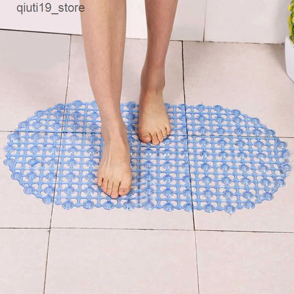 Transparent non-slip shower mat with soft massage for bathroom floors J241206