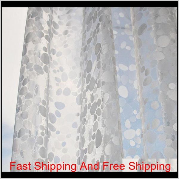 Ufriday's clear white PVC 3D waterproof shower curtain for bathrooms