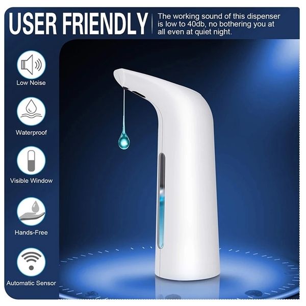 UOSU LIFE's 400ML automatic soap dispenser features sensor activation for kitchen and bathroom use