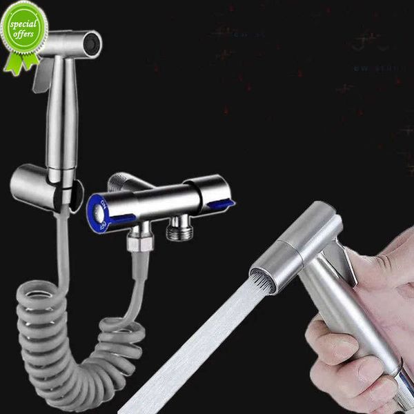 Update stainless steel bidet faucet with self-cleaning hand sprayer shower head for bathroom