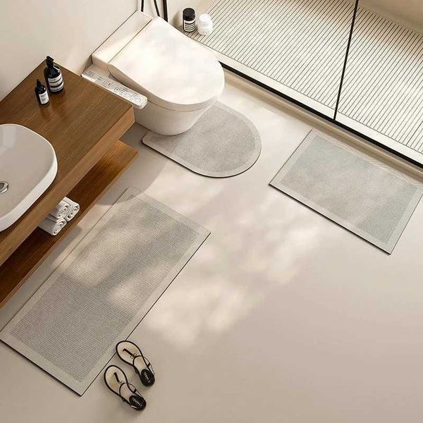 U-SHAPE Anti-slip Absorbent Bathroom Mat for Toilet and Shower, Decorative Home Floor Rug