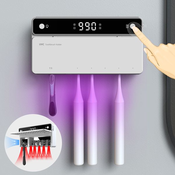 UV Holder, Rechargeable Fast Drying Toothbrush Razor Sterilizer, LED Display, for Bathroom, 230613
